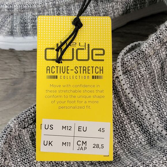 NEW Hey Dude Mens Size 12 Wally Stretch Mix Shoes Granite Gray Slip On Casual - Picture 8 of 9